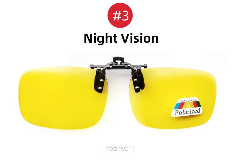 VIVIBEE Mirror Blue Flip Up Clip on Sunglasses Fishing Men Square Polarized Lens Metal Night Vision Driving UV400 Women Glasses