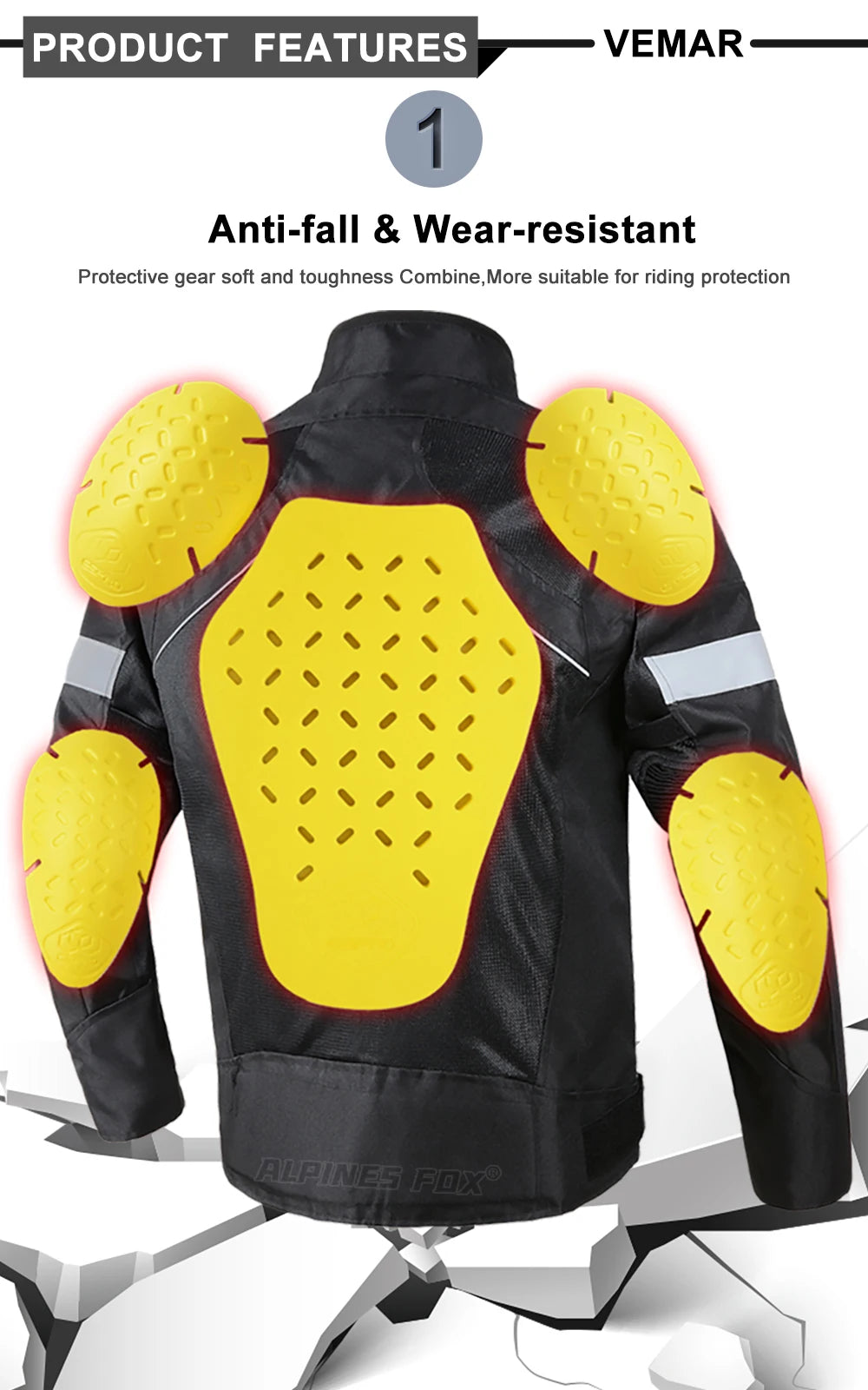 Vemar Summer Men Motorcycle Jacket Motocross Protective Gear Jacket Coat Male Racing Reflective Oxford Clothing Motorbike Jacket