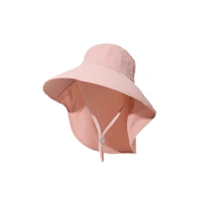 Outdoor Sun Bucket Hat for Women Girls Fishing Hat Wide Brim Bucket Hat with Neck Cover 50+ UPF Protection Safari Cap
