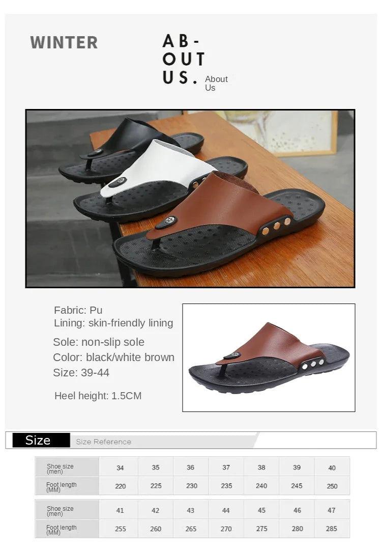 YRZL Summer Slippers Men Flip-Flops for Men Beach Slippers Brown Sandals Comfortable Shoes Non-Slip Bathroom Shoes Men Shoes
