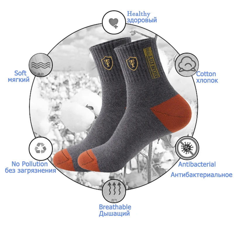 5 Pairs Apring And Fall Mens Sports Socks Summer Leisure Sweat Absorbent Comfortable Thin Breathable Basketball Meias EU 38-47