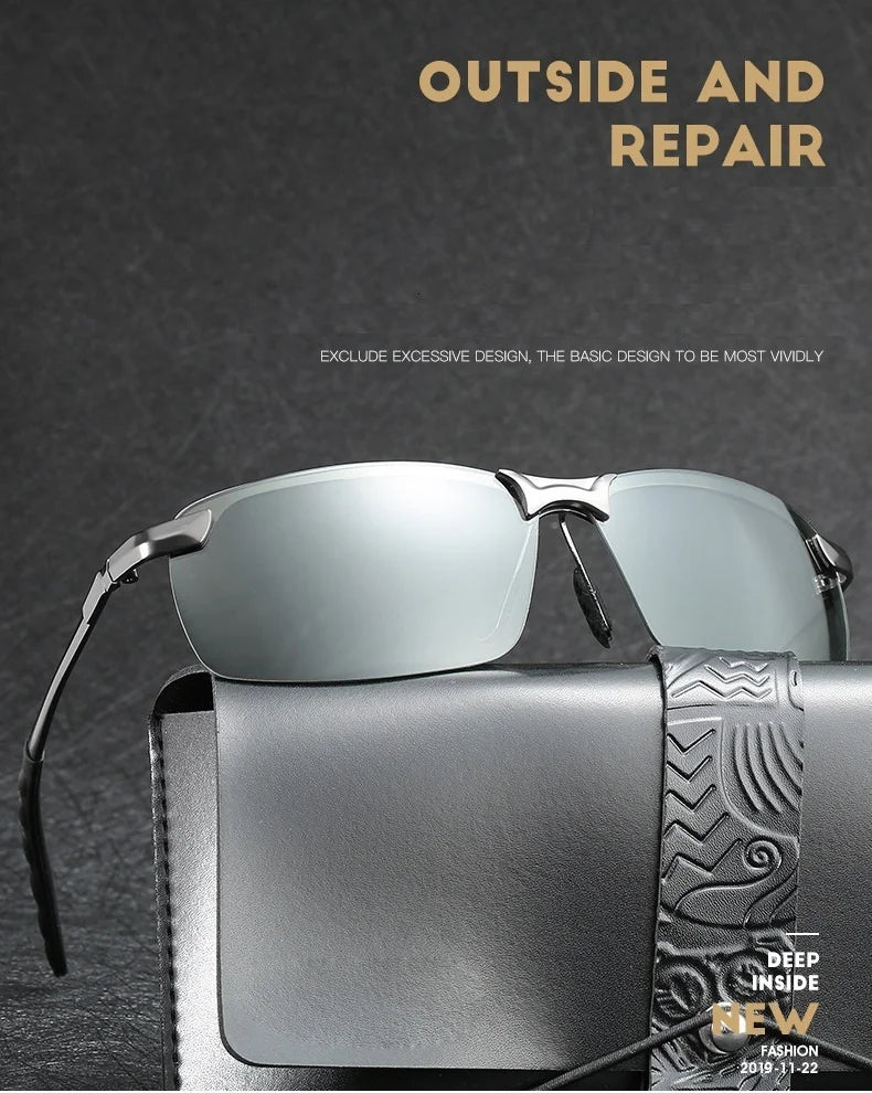 Photochromic Sunglasses Men Polarized Driving Chameleon Glasses Male Change Color Sun Glasses Day Night Vision Driver's Eyewear