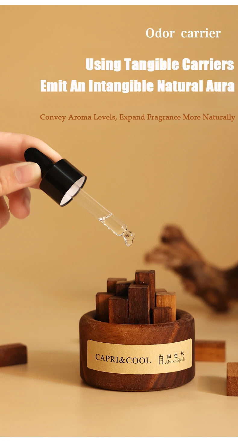 Fragrant Incense Natural Essential Oil Aromatherapy With Glass Dropper Black Walnut Wood Sticks Fragrance Car Air Freshener