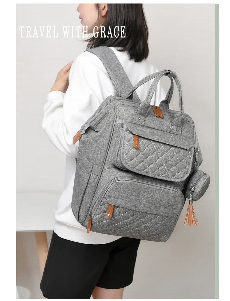 Milk Bottle Diaper Multi Compartment Maternal Christmas Large Capacity Mommy Bag Multi Functional Portable Mom Storage Backpack