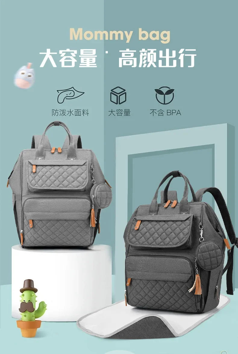 Milk Bottle Diaper Multi Compartment Maternal Christmas Large Capacity Mommy Bag Multi Functional Portable Mom Storage Backpack