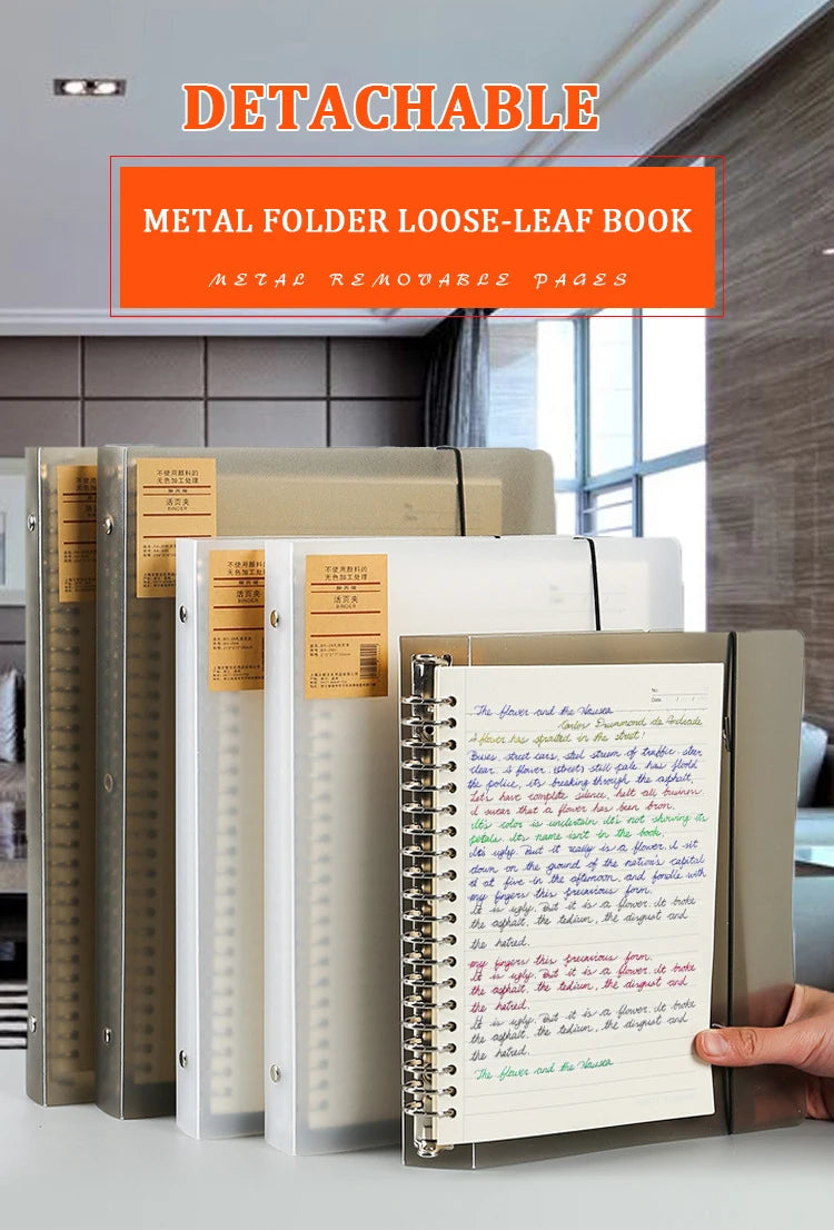 A4/B5/A5 Loose Leaf Refill Binder Notebook Blank/Line/Grid/Cornell Replacable Metal Ring Office&School Supplies Stationery