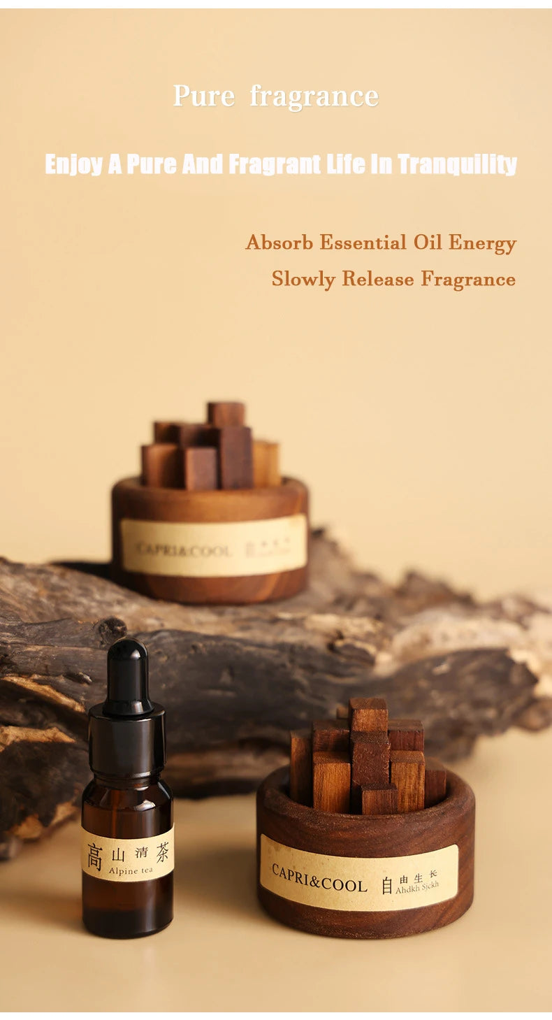 Fragrant Incense Natural Essential Oil Aromatherapy With Glass Dropper Black Walnut Wood Sticks Fragrance Car Air Freshener