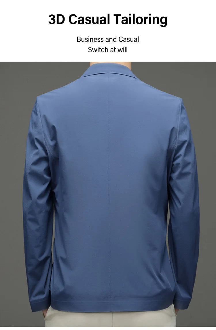 Korean Men's Suit Male Casual Slim Fit Business Jacket Spring Autumn Anti-Wrinkle Versatile Ultra-Thin Breathable High-Elastic