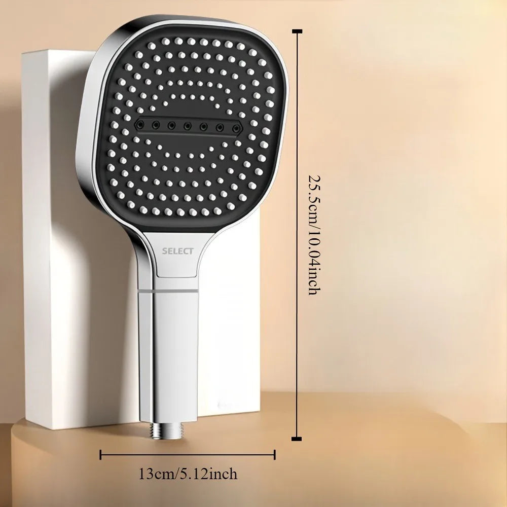 13cm Large Panel 3 Modes Shower Head High Pressure Massage Shower Head with Filter ABS Water Saving Bathroom Shower Nozzle