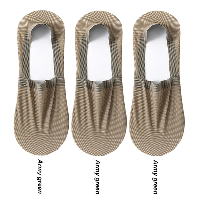 3Pair / Lot Men Boat Socks Fashion Summer Thin Invisible Sock Breathable Soft Casual Sox High Quality Elastic Mesh Sokken Meias
