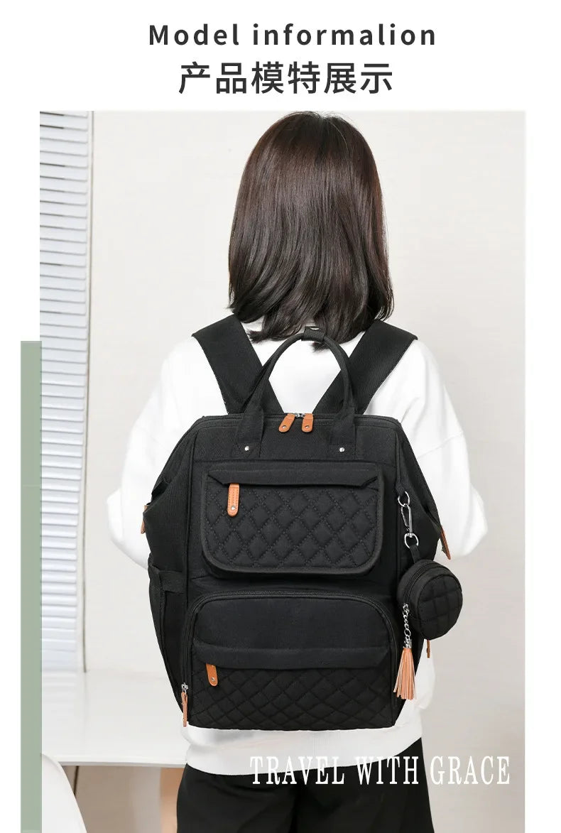 Milk Bottle Diaper Multi Compartment Maternal Christmas Large Capacity Mommy Bag Multi Functional Portable Mom Storage Backpack