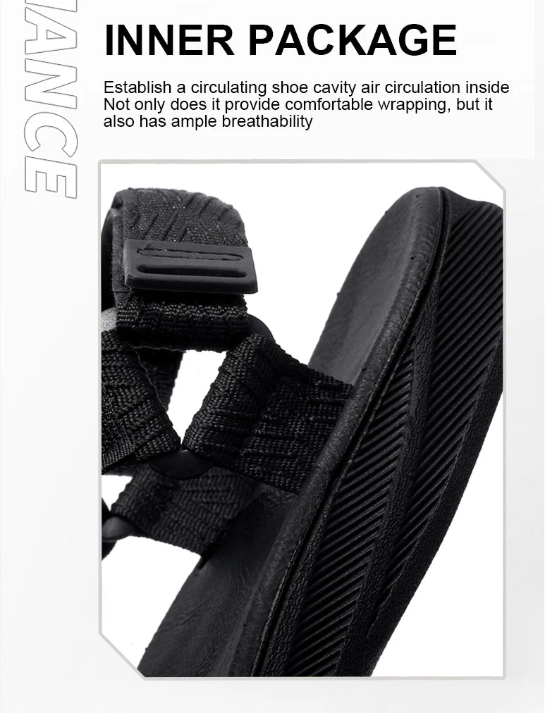 New Outdoor Wadable Sandals Man Arch Support Yoga Mat Insole Gladiator Open Toe Outdoor Beach Slippers Antiskid Durable Flat Men