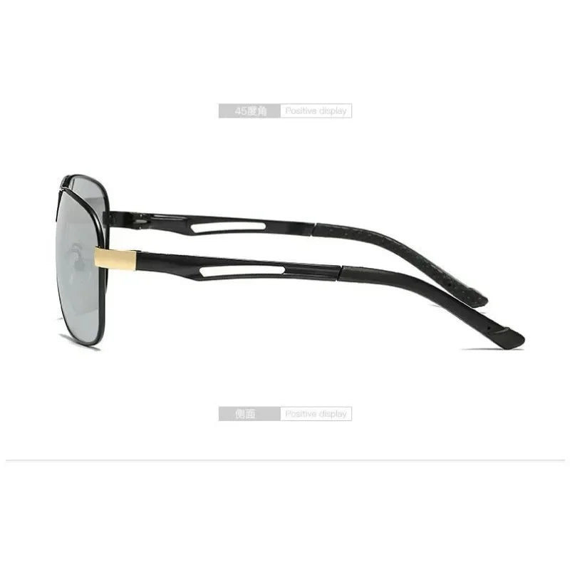 1PC Top Aluminum Magnesium Square Polarized  Photochromic Sunglasses Men Sun Glasses Safety Driving Oculos De Sol Masculino