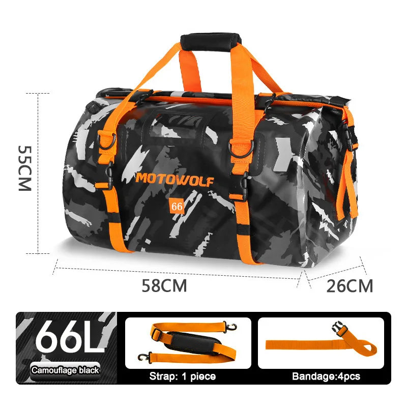 Waterproof Motorcycle Bag For K-TM 1290 BMW Yamaha 40/66L Large Capacity Outing Storage Package Moto Luggage Tailpack