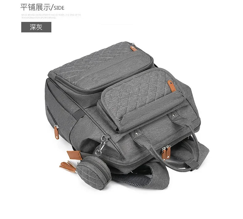 Milk Bottle Diaper Multi Compartment Maternal Christmas Large Capacity Mommy Bag Multi Functional Portable Mom Storage Backpack