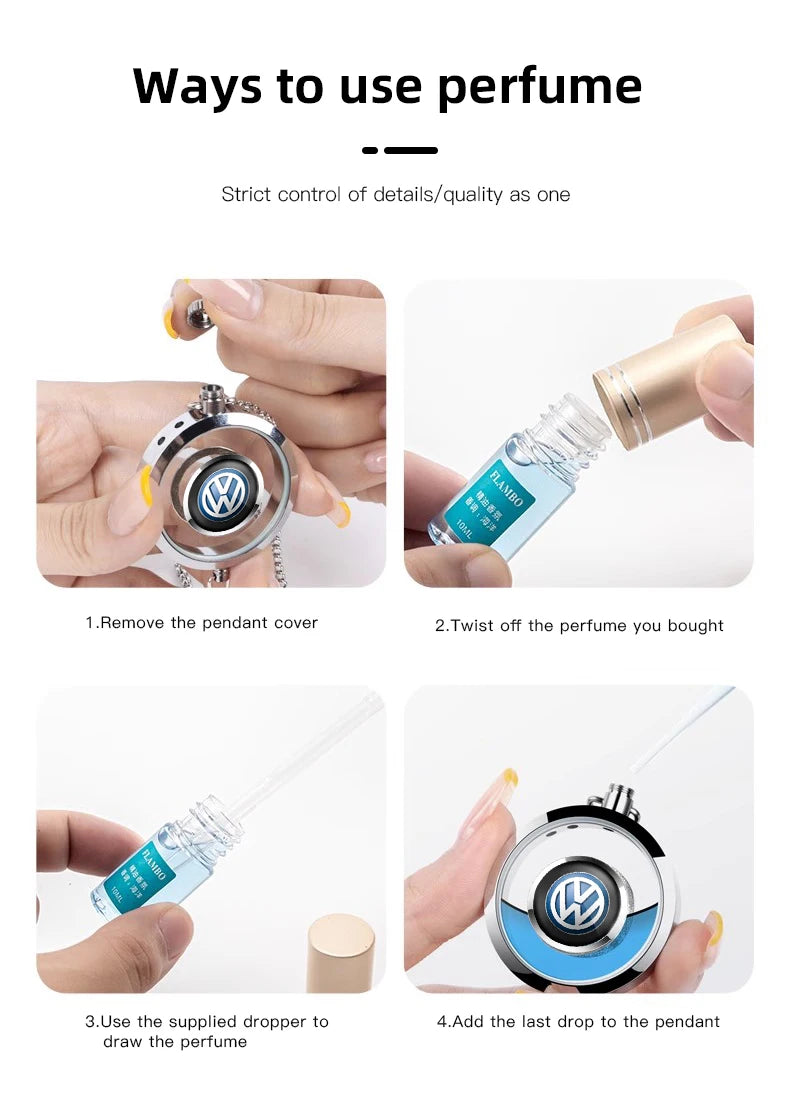 Car Perfume Pendant Air Freshener Hanging Diffuser For VW GTI R line Polo Golf Passat Tiguan Arteon T-ROC Taigo CC Jetta Beetle