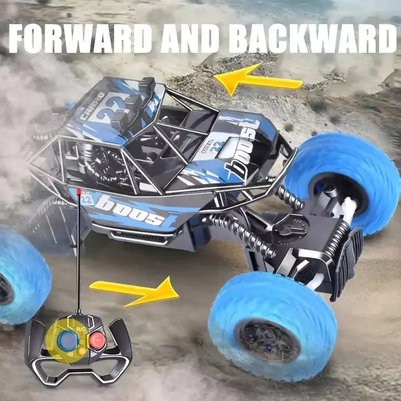 New Remote Control Car With Colorful Flashing Lights Rubber Wheels Off-road Toy Car Suitable For Christmas Boys Children's Gifts