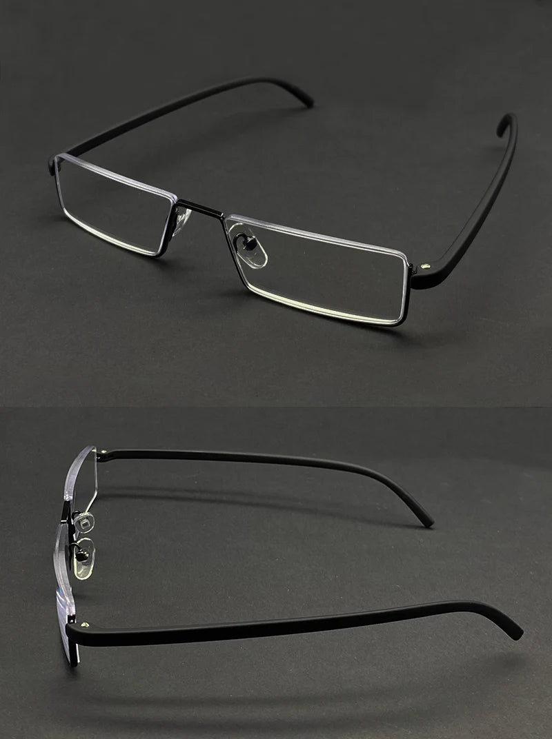 May Flower TR90 Presbyopic Glasses Man Blue Light Reading Glasses Men Metal Square Glasses For Sight Plus Lenses +1.75+2.25+2.75