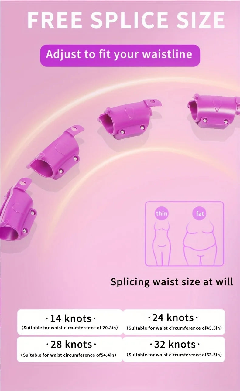 Weighted Exercise Hoop for Adults Weight Loss Knots Infinity Fitness Hoop With Extra Links 2 in 1 Adjustable and Detachable