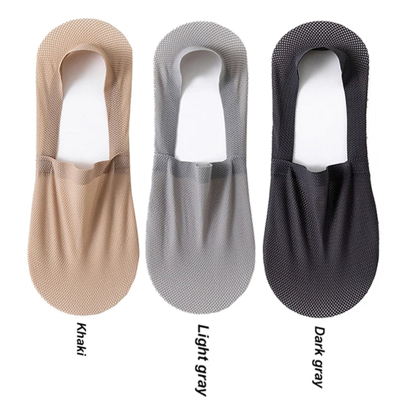 3Pair / Lot Men Boat Socks Fashion Summer Thin Invisible Sock Breathable Soft Casual Sox High Quality Elastic Mesh Sokken Meias