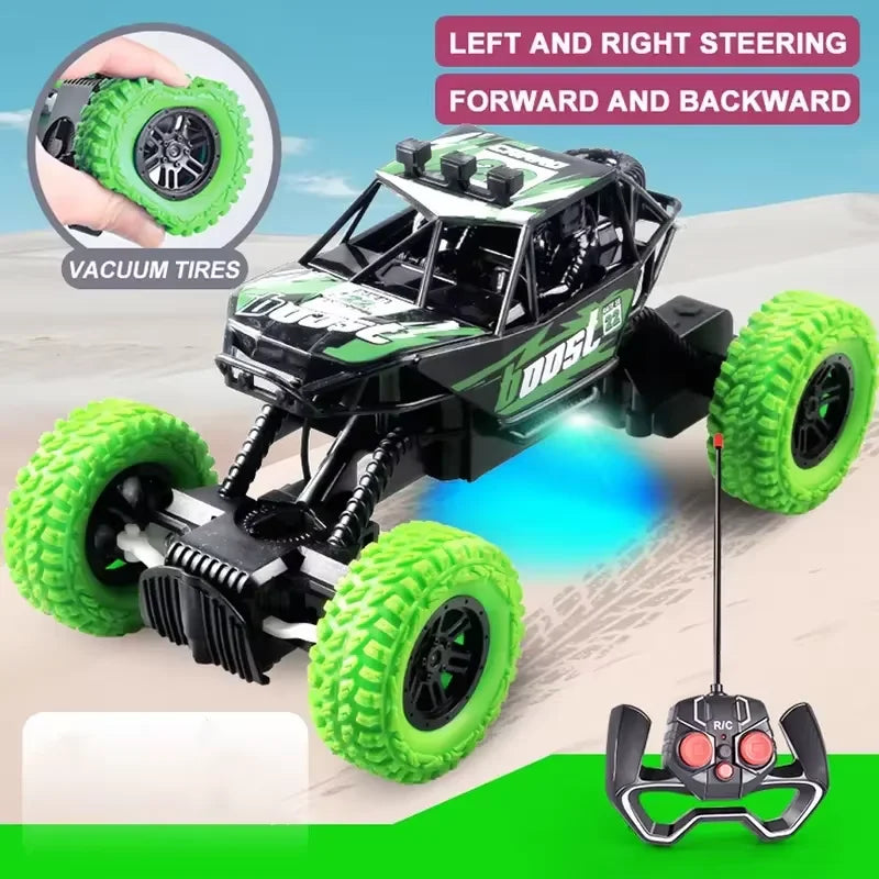 New Remote Control Car With Colorful Flashing Lights Rubber Wheels Off-road Toy Car Suitable For Christmas Boys Children's Gifts