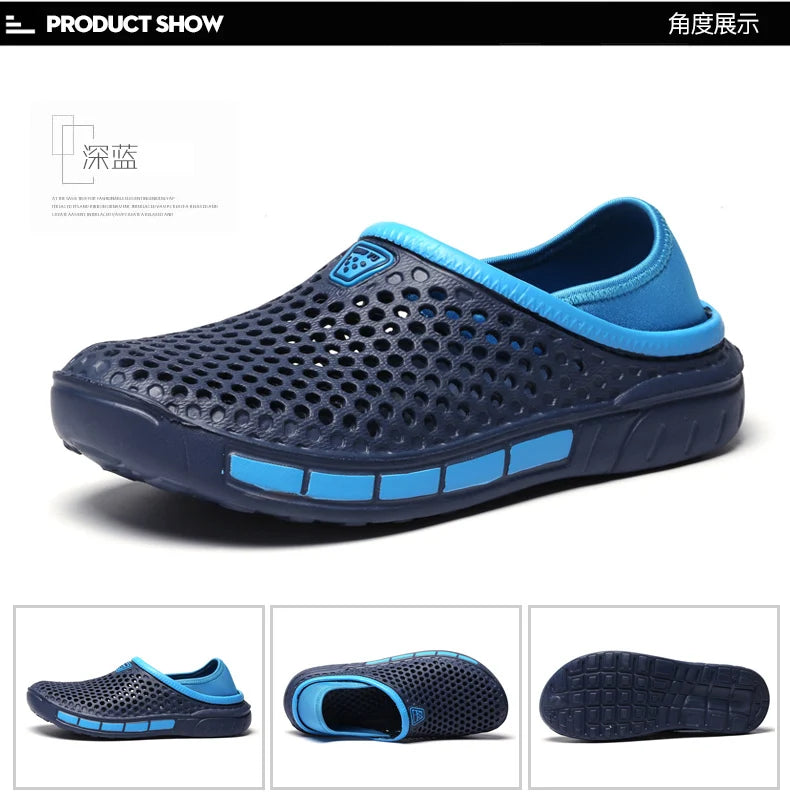 Summer Beach Men Sandals Breathable Men Casual Shoe Hole Shoes Light Clogs Home Garden Outdoor Male Flat Slippers Big Size 39-49