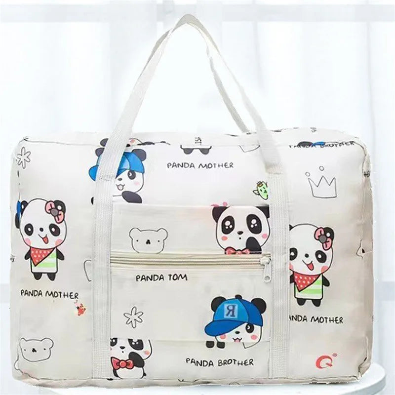 Oxford Foldable Duffel Bag Travel Organizer Weekend Hand Bags Portable Suitcases Large Travel Clothing Storage Bag Women's Tote
