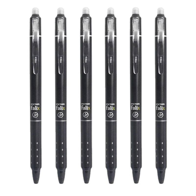 0.5mm Retractable Erasable Gel Pens Set with Refills Black Blue Gel Ink Built-in Eraser Office Supplies Exam Stationery Kit
