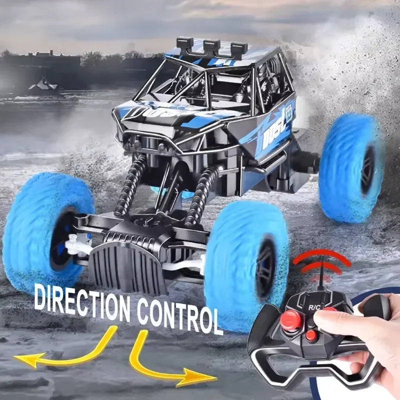New Remote Control Car With Colorful Flashing Lights Rubber Wheels Off-road Toy Car Suitable For Christmas Boys Children's Gifts
