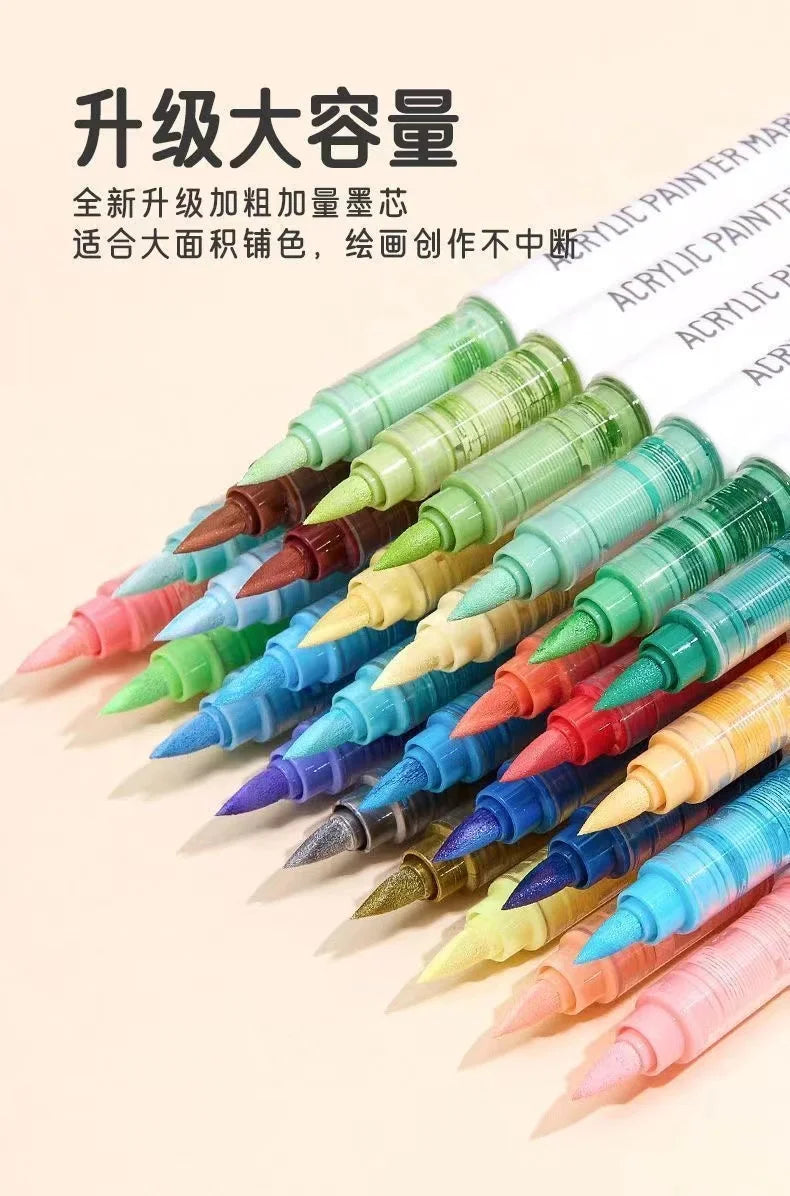 back to school accessories Aesthetic stationery graffiti Color markers acrylic marker Brush tip pens art supplies drawing pens