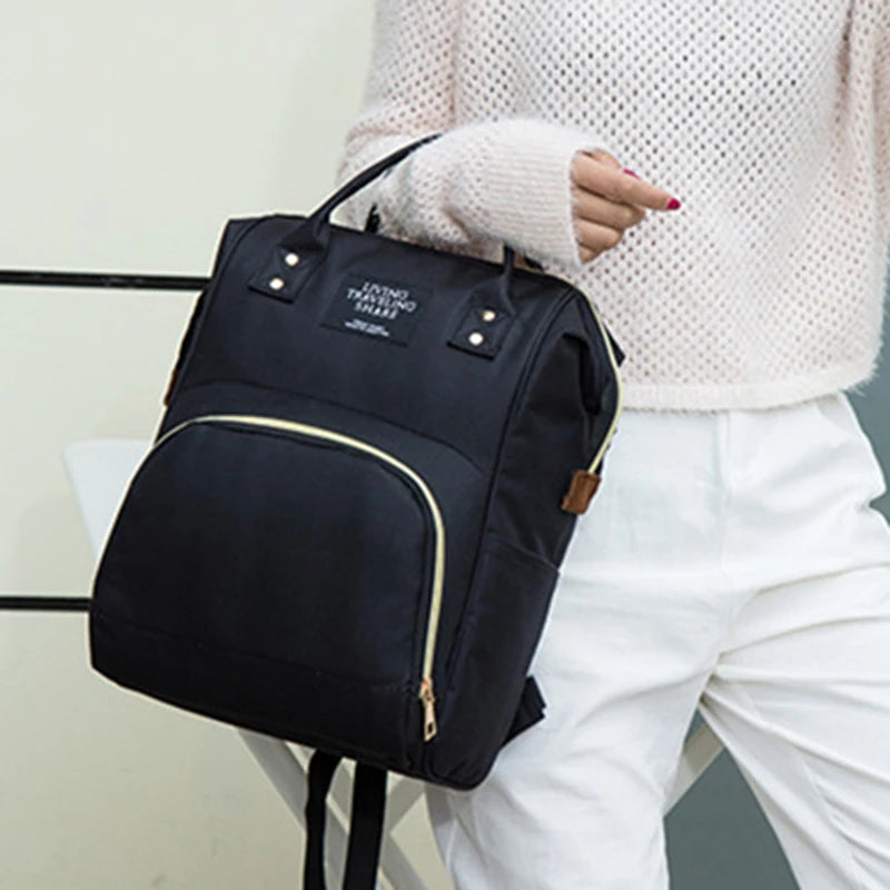 Large Capacity Canvas Mummy Bag Multifunctional Baby Bottle Thermal Insulation Travel Storage Bag Fashion Mummy Bag Hanging Bag