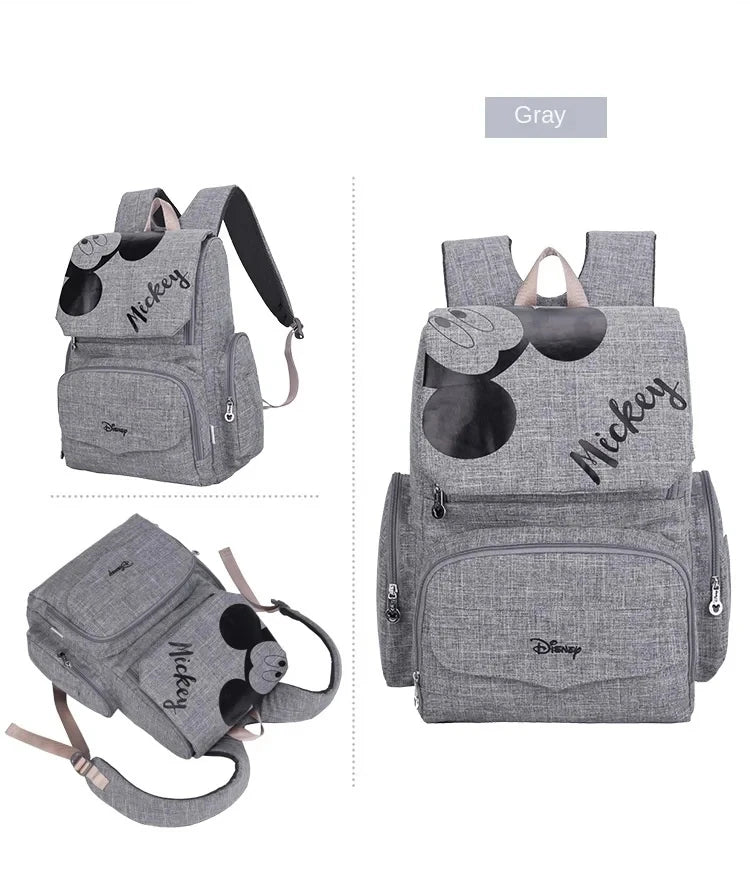 Disney Mickey Original New Diaper Bag Backpack Cartoon Baby Bag Large Capacity Baby Diaper Bag Multi Functional High Quality