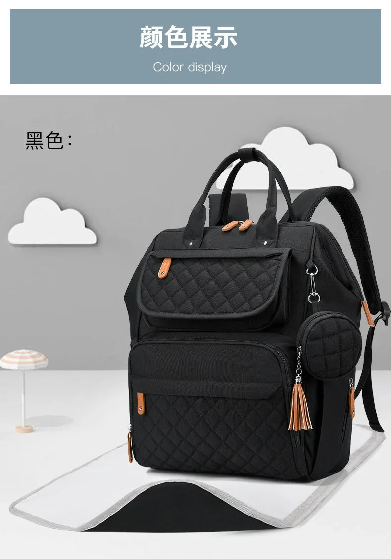 Milk Bottle Diaper Multi Compartment Maternal Christmas Large Capacity Mommy Bag Multi Functional Portable Mom Storage Backpack