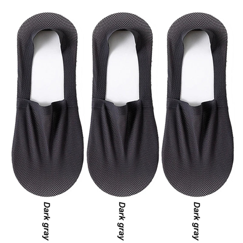3Pair / Lot Men Boat Socks Fashion Summer Thin Invisible Sock Breathable Soft Casual Sox High Quality Elastic Mesh Sokken Meias