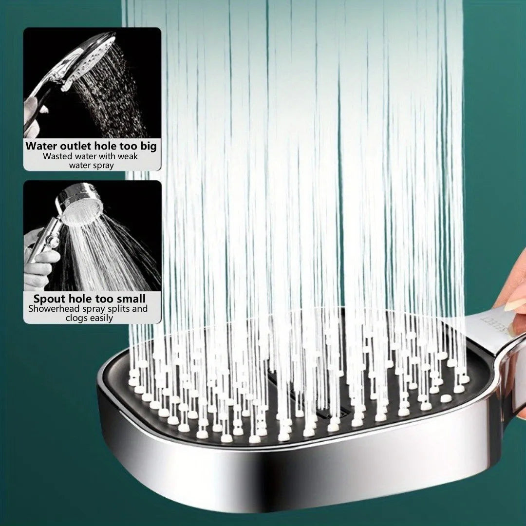 13cm Large Panel 3 Modes Shower Head High Pressure Massage Shower Head with Filter ABS Water Saving Bathroom Shower Nozzle