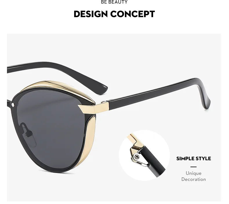New Style Polarized Sunglasses For Women Catmore Round Sun Glass Ladies Woman Eyewear Accessory UVAB Protection