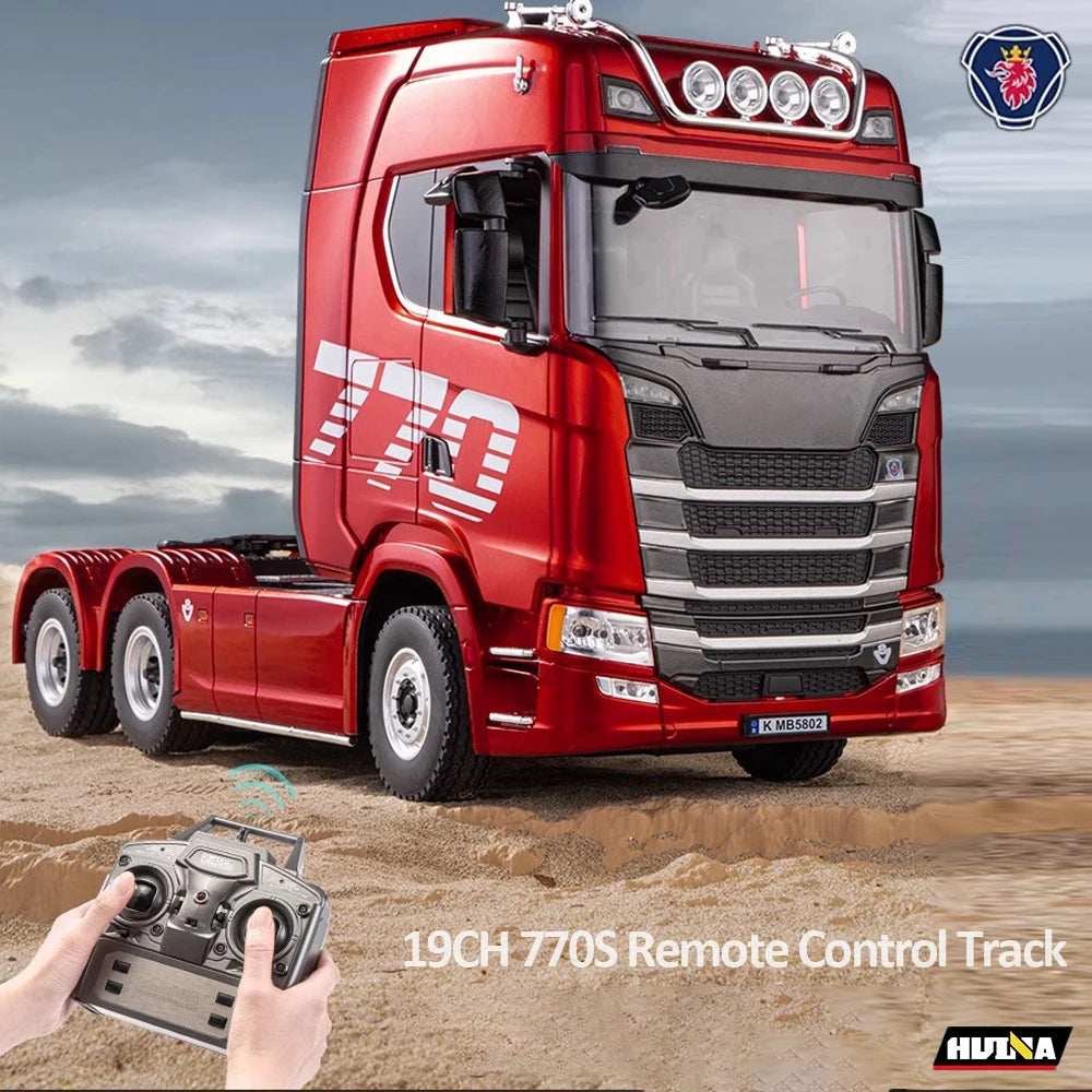 HUINA 1501 770S Alloy Tractor 19CH RC Truck 1/18 2.4G remote control Engineering Trailer Truck with Light and Sound Toys