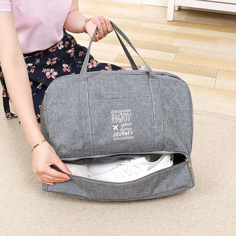 Fashion Folding Travel Bag Women Travel Weekend Overnight Bags Large Capacity Hand Luggage Tote Duffel Accessor Supplies