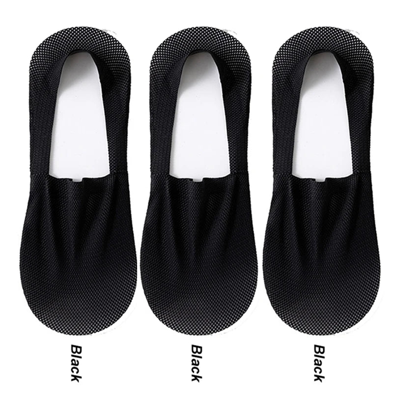 3Pair / Lot Men Boat Socks Fashion Summer Thin Invisible Sock Breathable Soft Casual Sox High Quality Elastic Mesh Sokken Meias