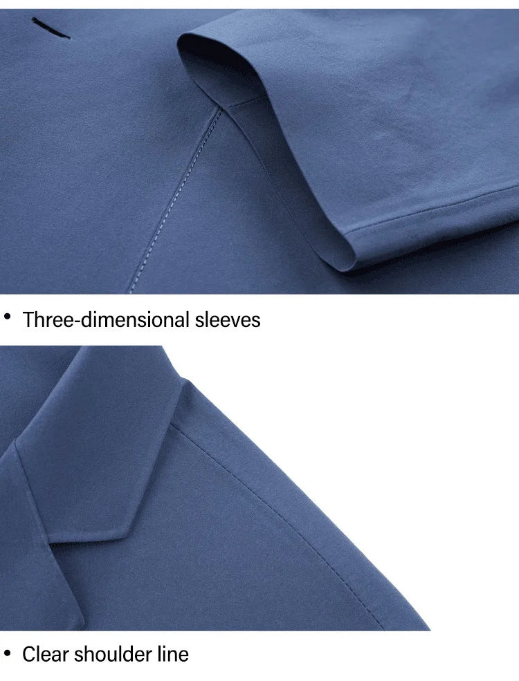 Korean Men's Suit Male Casual Slim Fit Business Jacket Spring Autumn Anti-Wrinkle Versatile Ultra-Thin Breathable High-Elastic