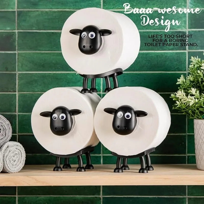 Cute Sheep Dog Shape Toilet Tissue Rack Free Standing Storage Roll Paper Holder Animal Shape Decorative Toilet Paper Racks 2025