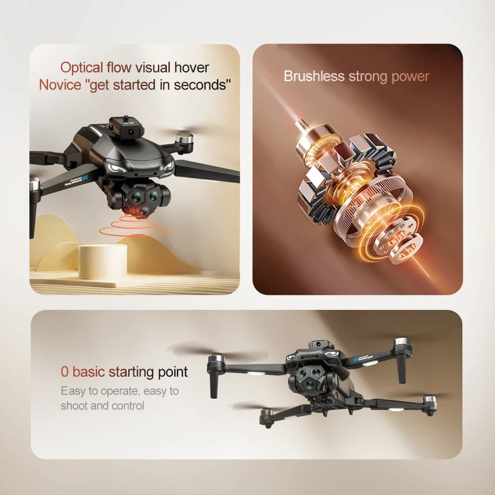 2025 New M33 RC Drone 4K Professinal With Wide Angle Triple HD Camera Foldable RC Helicopter WIFI FPV Height Hold Apron Sell