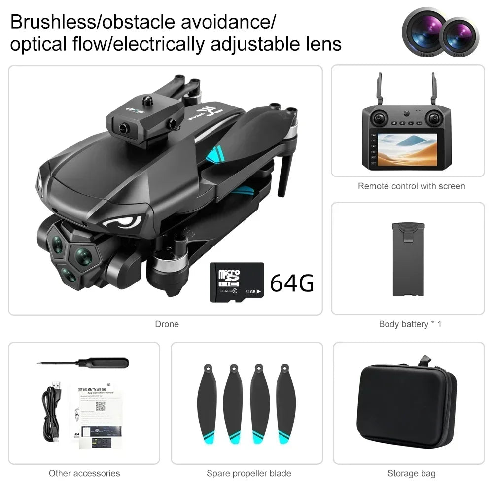2025 New M33 RC Drone 4K Professinal With Wide Angle Triple HD Camera Foldable RC Helicopter WIFI FPV Height Hold Apron Sell