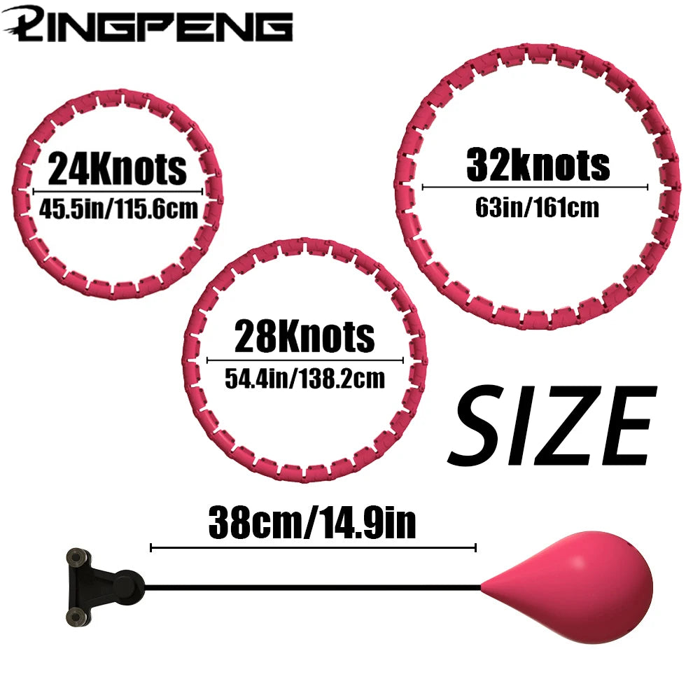 Weighted Exercise Hoop for Adults Weight Loss Knots Infinity Fitness Hoop With Extra Links 2 in 1 Adjustable and Detachable