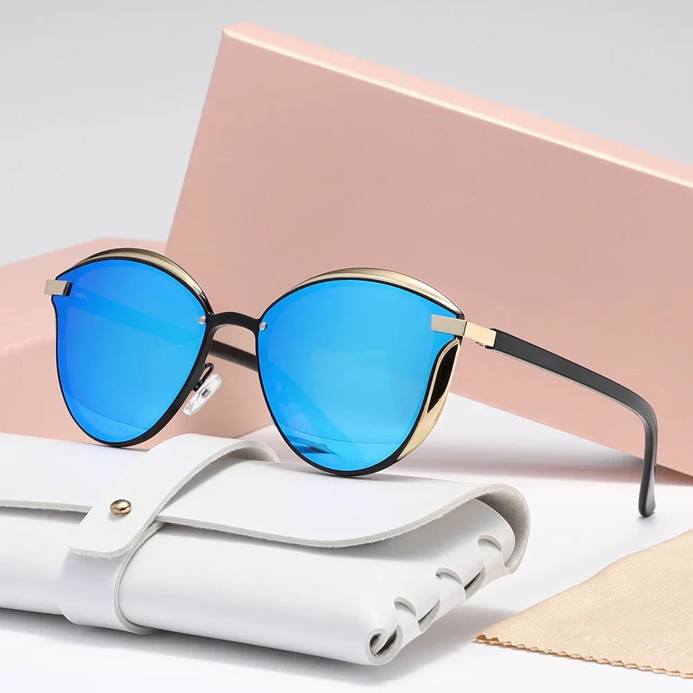 New Style Polarized Sunglasses For Women Catmore Round Sun Glass Ladies Woman Eyewear Accessory UVAB Protection
