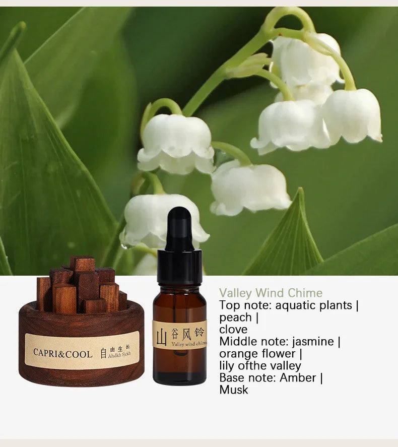 Fragrant Incense Natural Essential Oil Aromatherapy With Glass Dropper Black Walnut Wood Sticks Fragrance Car Air Freshener