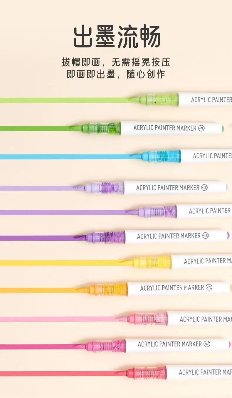 back to school accessories Aesthetic stationery graffiti Color markers acrylic marker Brush tip pens art supplies drawing pens