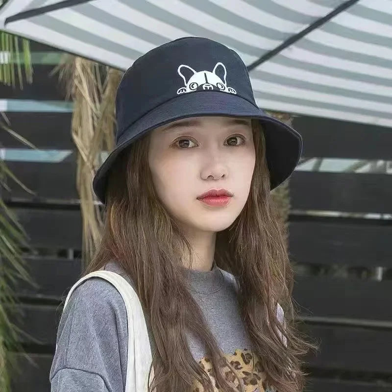 Double-sided Wear Bucket Hats for Men Women Japanese Graffiti Letter Outdoor Sun Caps Unisex Wide Brim Foldable Fisherman Gorrs