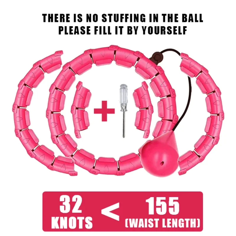 Weighted Exercise Hoop for Adults Weight Loss Knots Infinity Fitness Hoop With Extra Links 2 in 1 Adjustable and Detachable