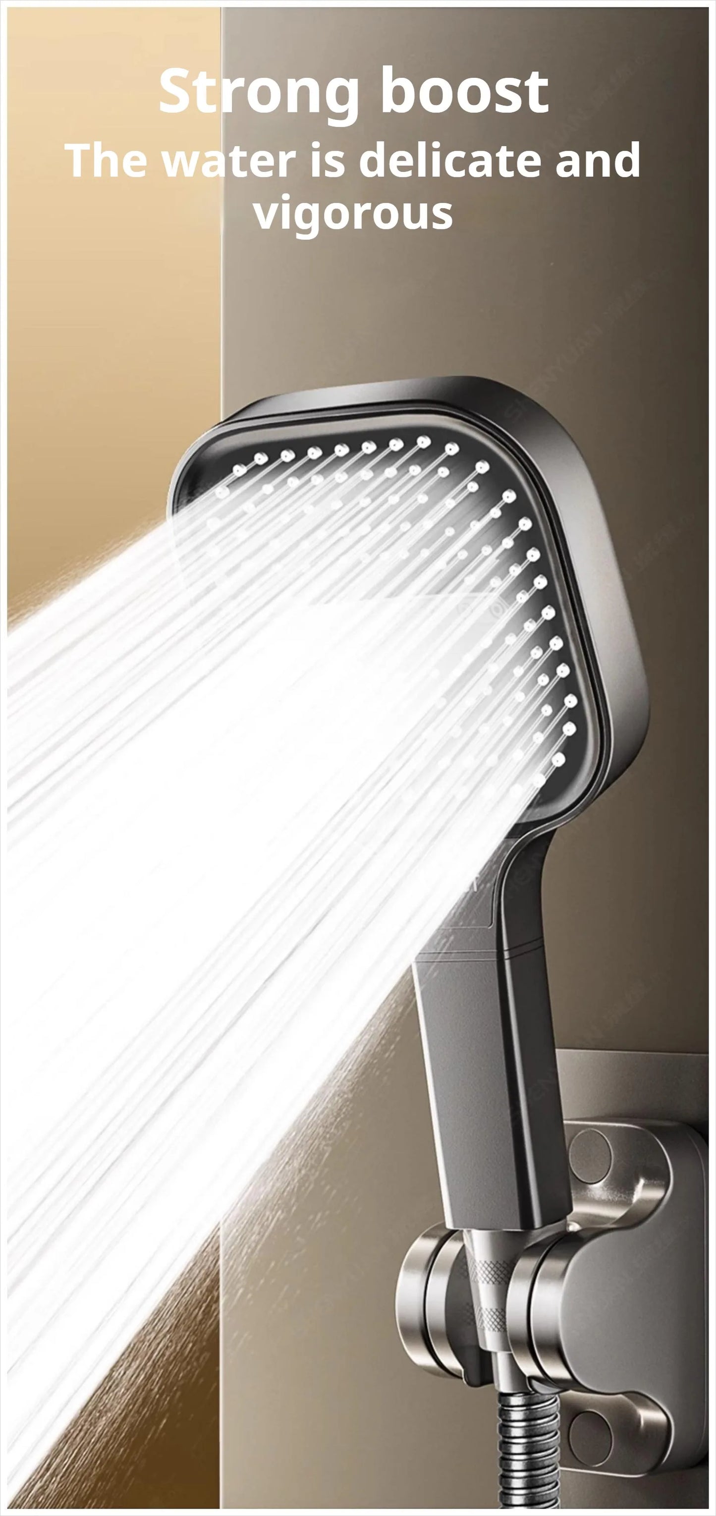 13cm Large Panel 3 Modes Shower Head High Pressure Massage Shower Head with Filter ABS Water Saving Bathroom Shower Nozzle